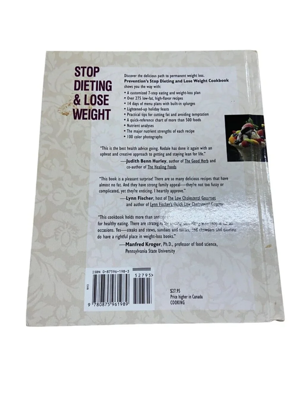 Prevention Stop Dieting & Lose Weight Cookbook 1994 HC Low Fat Recipes